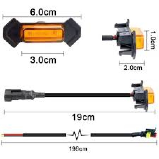 Φώτα LED Μάσκας 12-24V Universal – Πορτοκαλί Με Καλωδίωση Σετ 3 Τεμαχίων Φώτα LED Μάσκας 12-24V Universal – Πορτοκαλί Με Καλωδίωση Σετ 3 Τεμαχίων