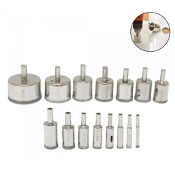 Σετ ποτηροτρύπανα διαμαντιού 6mm-50mm για γυαλί, κεραμικά και πλακίδια 15 τεμαχίων OEM