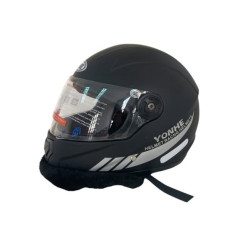 Κράνος Μοτοσικλέτας Full Face Unisex Αναπνεύσιμο με Γούνα αποσπώμενη Μαύρο YONHE