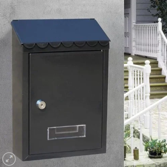 Γραμματοκιβώτιο Εξωτερικού Χώρου Μεταλλικό Με Κλειδί 217×70Χ300mm Μαύρο