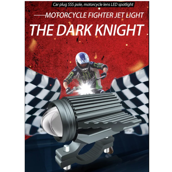 Universal Προβολάκι Αλουμινίου Μοτοσικλέτας 35W Λευκού Φωτισμού 30120 – Μαύρο 1τμχ ΟΕΜ