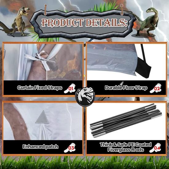 Παιδική Σκηνή με Δεινοσαύρους για Παιχνίδι 122x122x107cm έως 3 Παιδιά