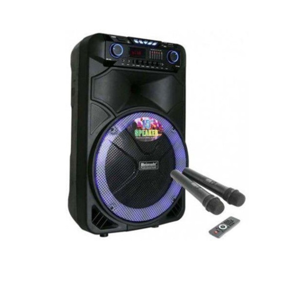 Επαγγελματικό Ασύρματο Bluetooth Ηχείο 15″ FM & 2 Μικρόφωνα TWS με Φωτισμό Disco LED Meirende MR-108 – Μαύρο Επαγγελματικό Ασύρματο Bluetooth Ηχείο 15″ FM & 2 Μικρόφωνα TWS με Φωτισμό Disco LED Meirende MR-108 – Μαύρο