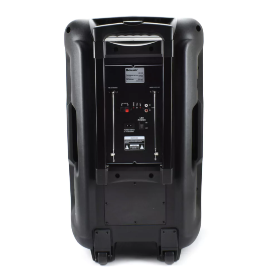 Επαγγελματικό Ασύρματο Bluetooth Ηχείο 15″ FM & 2 Μικρόφωνα TWS με Φωτισμό Disco LED Meirende MR-108 – Μαύρο