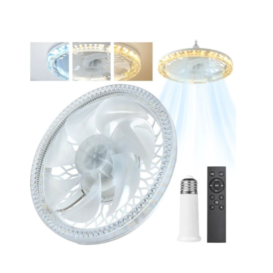 Ανεμιστήρας Οροφής 30cm E27 με Φως και Τηλεχειριστήριο 60W RZ-177 Λευκός