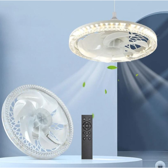 Ανεμιστήρας Οροφής 30cm E27 με Φως και Τηλεχειριστήριο 60W RZ-177 Λευκός