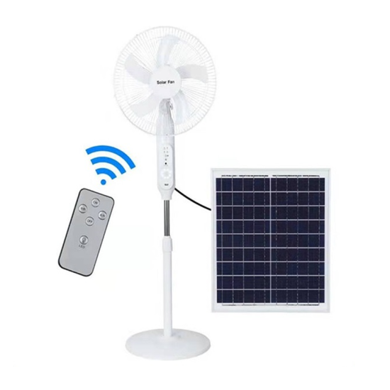 Επαναφορτιζόμενος ανεμιστήρας 16″ δαπέδου με ηλιακό πάνελ και τηλεχειριστήριο 25W 