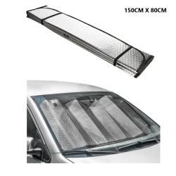 Ηλιοπροστασία Παρμπρίζ Αυτοκινήτου Αλουμινίου Εσωτερική 150×80εκ.