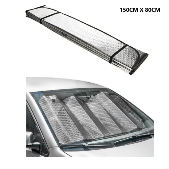 Ηλιοπροστασία Παρμπρίζ Αυτοκινήτου Αλουμινίου Εσωτερική 150×80εκ.