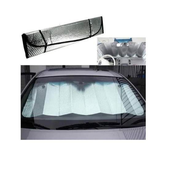 Ηλιοπροστασία Παρμπρίζ Αυτοκινήτου Αλουμινίου Εσωτερική 150×80εκ.