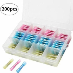 Υδατοστεγή Συγκολλητικά Θερμοσυστελλόμενα Τερματικά Σωλήνων Σετ 200 Τεμαχίων W12062