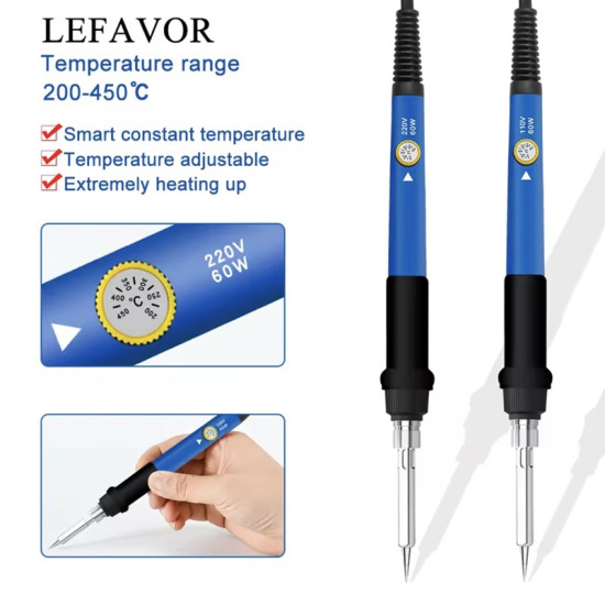 Πολυλειτουργικό κολλητήρι χειρός 60W με επιλογή θερμοκρασίας 200 – 450ºC