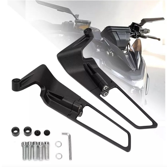 Σετ Καθρέφτες Μοτοσυκλέτας Περιστρεφόμενοι Αλουμινίου 2τμχ 260 x 98 x 48 mm HW-0342