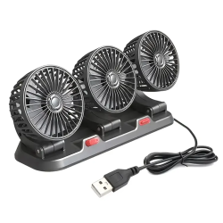 Τριπλός Ανεμιστήρας Αναπτήρα Αυτοκινήτου 12V με Επεκτάσιμους Βραχίονες σε Μαύρο Χρώμα