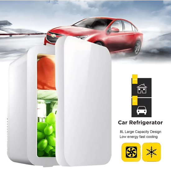 Μίνι Φορητό Ψυγείο Αυτοκινήτου 8L CR017 Λευκό-Μπλε