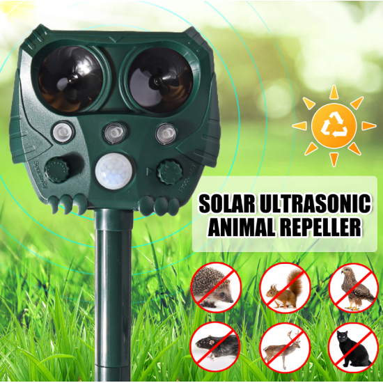 Αδιάβροχο Ηλιακό Απωθητικό Υπέρηχων 5 Λειτουργιών Αυτόματης Ενεργοποίησης με Κίνηση για Ζώα, Τρωκτικά, Αλεπούδες, Πουλιά με Φλας Φωτισμό Εκφοβισμού Αδιάβροχο Ηλιακό Απωθητικό Υπέρηχων 5 Λειτουργιών Αυτόματης Ενεργοποίησης με Κίνηση για Ζώα, Τρωκτικά, Αλεπούδες, Πουλιά με Φλας Φωτισμό Εκφοβισμού