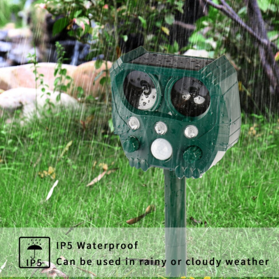 Αδιάβροχο Ηλιακό Απωθητικό Υπέρηχων 5 Λειτουργιών Αυτόματης Ενεργοποίησης με Κίνηση για Ζώα, Τρωκτικά, Αλεπούδες, Πουλιά με Φλας Φωτισμό Εκφοβισμού Αδιάβροχο Ηλιακό Απωθητικό Υπέρηχων 5 Λειτουργιών Αυτόματης Ενεργοποίησης με Κίνηση για Ζώα, Τρωκτικά, Αλεπούδες, Πουλιά με Φλας Φωτισμό Εκφοβισμού