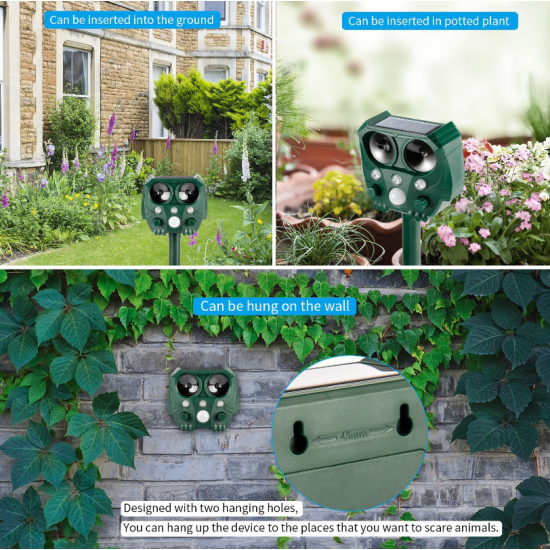 Αδιάβροχο Ηλιακό Απωθητικό Υπέρηχων 5 Λειτουργιών Αυτόματης Ενεργοποίησης με Κίνηση για Ζώα, Τρωκτικά, Αλεπούδες, Πουλιά με Φλας Φωτισμό Εκφοβισμού Αδιάβροχο Ηλιακό Απωθητικό Υπέρηχων 5 Λειτουργιών Αυτόματης Ενεργοποίησης με Κίνηση για Ζώα, Τρωκτικά, Αλεπούδες, Πουλιά με Φλας Φωτισμό Εκφοβισμού