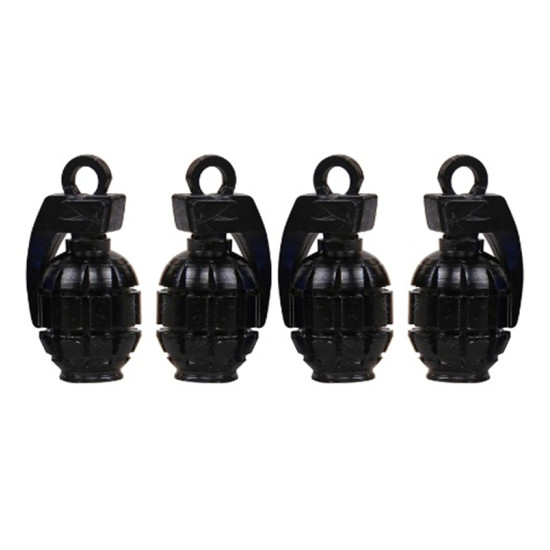 Σετ Βαλβίδες Πίεσης Ελαστικών σε Σχήμα Χειροβομβίδας – Ασημί