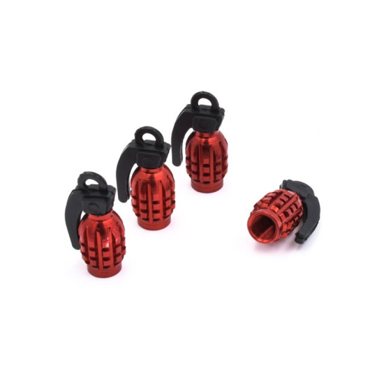 Σετ Βαλβίδες Πίεσης Ελαστικών σε Σχήμα Χειροβομβίδας – Ασημί