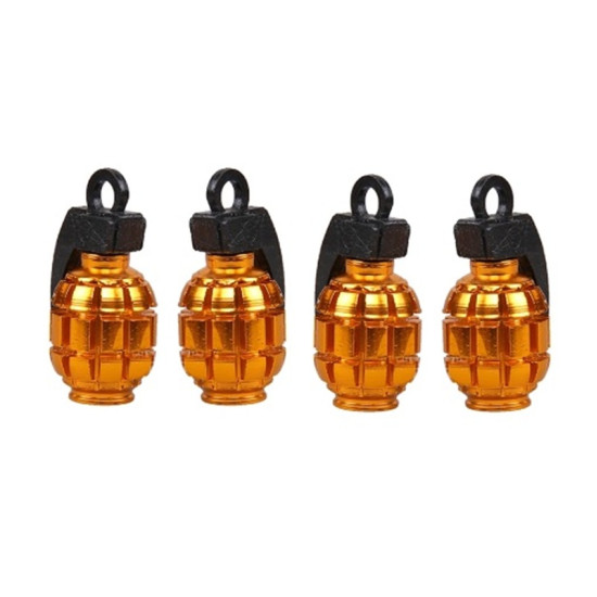 Σετ Βαλβίδες Πίεσης Ελαστικών σε Σχήμα Χειροβομβίδας – Ασημί