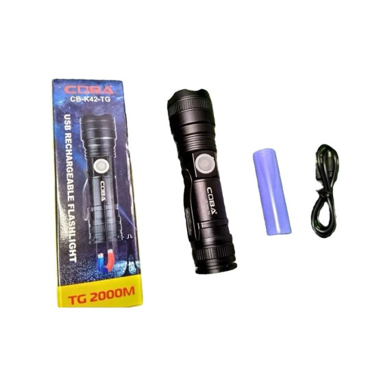 Επαναφορτιζόμενος Φακός Laser LED με Τηλεσκοπικό Ζουμ και Μαγνήτη 30W Επαναφορτιζόμενος Φακός Laser LED με Τηλεσκοπικό Ζουμ και Μαγνήτη 30W