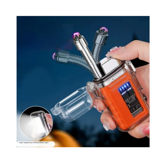 Επαναφορτιζόμενος αδιάβροχος αναπτήρας πλάσματος με τηλεσκοπικό σωλήνα, φωτισμό COB 3 λειτουργιών και οθόνη μπαταρίας BL-ZC-218