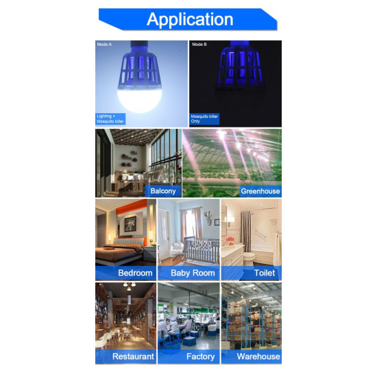Λάμπα LED και Ηλεκτρικό Εντομοκτόνο 2 σε 1 Εξολοθρευτής Κουνουπιών Ε27 9W SN23521-257
