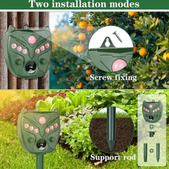 Ηλιακό απωθητικό με υπερήχους για τρωκτικά, σκυλιά και γάτες Solar Ultrasonic Animal Repeller – πράσινο