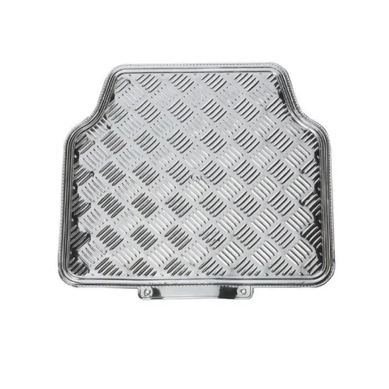 Σετ 4τμχ πατάκια αυτοκινήτου αλουμινίου Universal CY68910-002 Ασημί