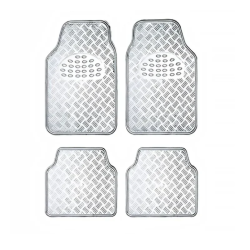 Σετ 4τμχ πατάκια αυτοκινήτου αλουμινίου Universal CY68910-002 Ασημί