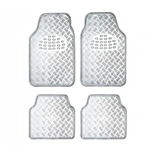 Σετ 4τμχ πατάκια αυτοκινήτου αλουμινίου Universal CY68910-002 Ασημί