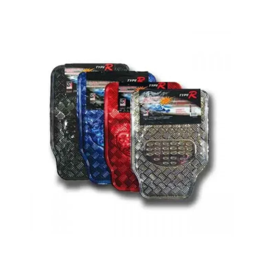 Σετ 4τμχ πατάκια αυτοκινήτου αλουμινίου Universal CY68910-002 Ασημί