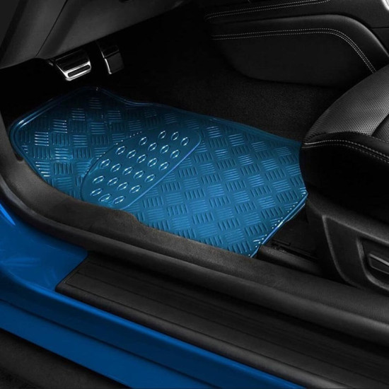 Σετ 4τμχ πατάκια αυτοκινήτου αλουμινίου Universal CY68910-002 Μπλε