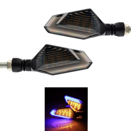 Φλας Μοτοσυκλέτας 22 SMD Κίτρινο και Μπλε LED 2τμχ