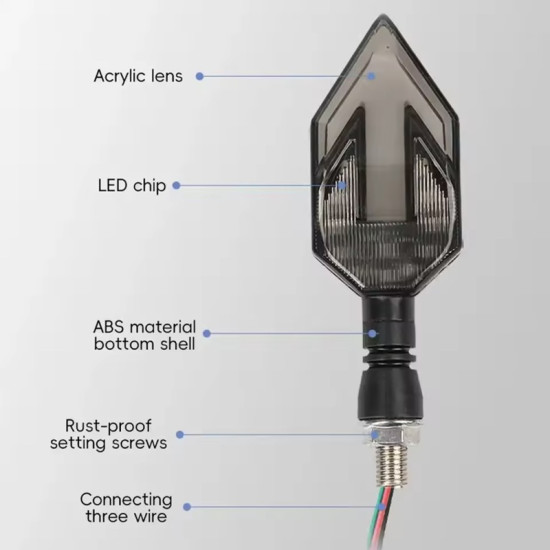 Φλας Μοτοσυκλέτας Κίτρινο και Λευκό LED 2τμχ CY210