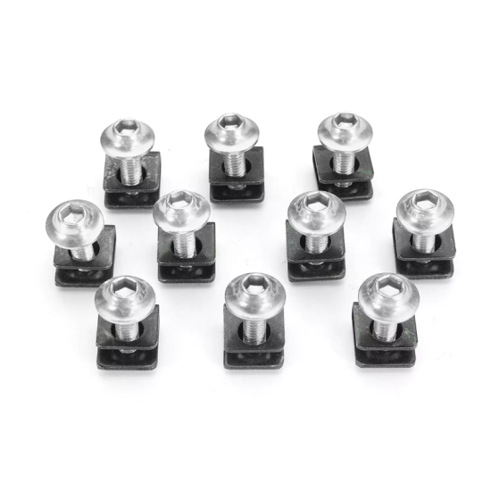 10 τεμάχια διακοσμητικές βίδες M6 6mm Yamaha Honda Suzuki KTM Ασημί
