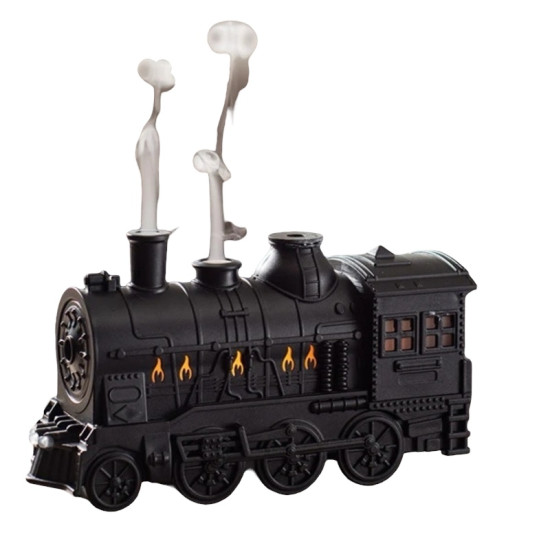 Συσκευή αρωματοθεραπείας Υπερήχων Diffuser – Φωτιστικό 300 ml 8W σε μορφή τράινου με τηλεχειριστήριο KP-2100 Λευκό/Μαύρο