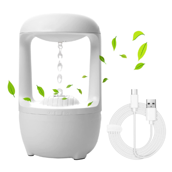 Επαναφορτιζόμενος Υγραντήρας – Diffuser Αρωματοθεραπείας Anti – Gravity Water Drop