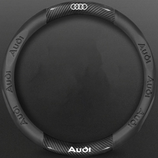 Κάλυμμα τιμονιού από υψηλής πυκνότητας ανθρακονήματα AUDI W17902  37CM  ΜΑΥΡΟ
